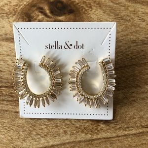 Stella & Dot Baguette Stone Blitz Earrings New